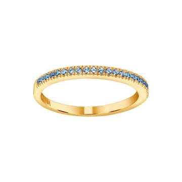 Ring med 1 række lyseblå cz str. 52 